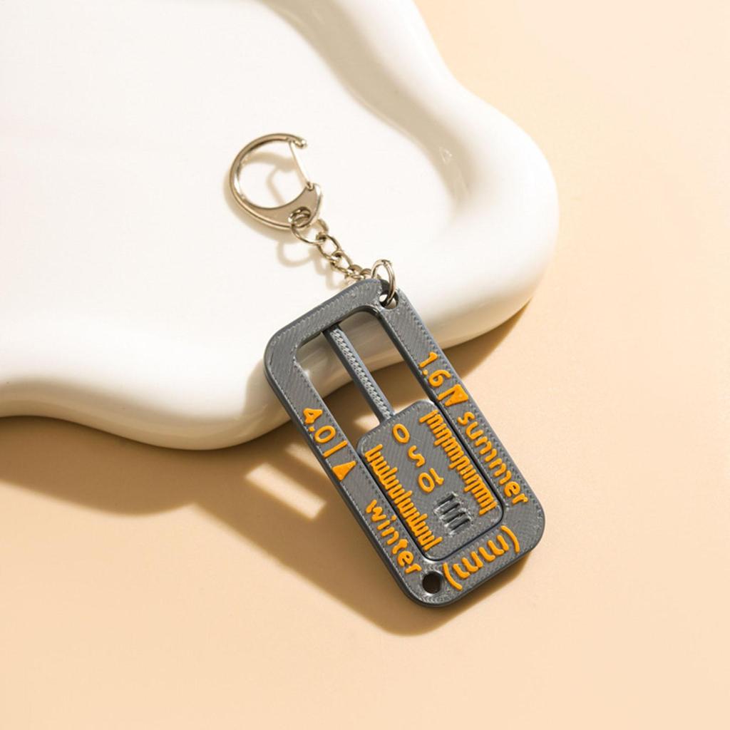 Key Chain Measure Tool Key Chain Pendant for Motorcycle Van Car Auto Maintenance Safety Inspection Handbag Purse Wallet Backpack