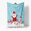Christmas Blanket Flannel Throw Soft Cozy Warm Holiday Festive Decor Gift Santa Claus Snowman Family Winter Home Bedding