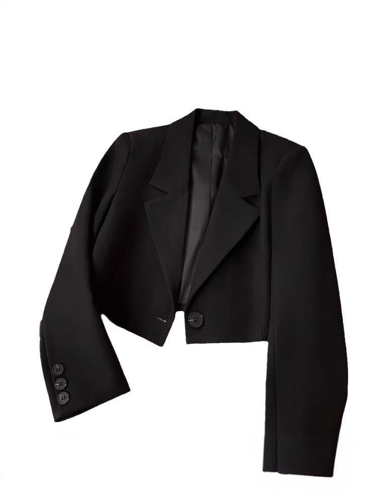 Women's Pink Short Blazer Jacket - 2025 Autumn European and American Style, Versatile for Workplace and Commute