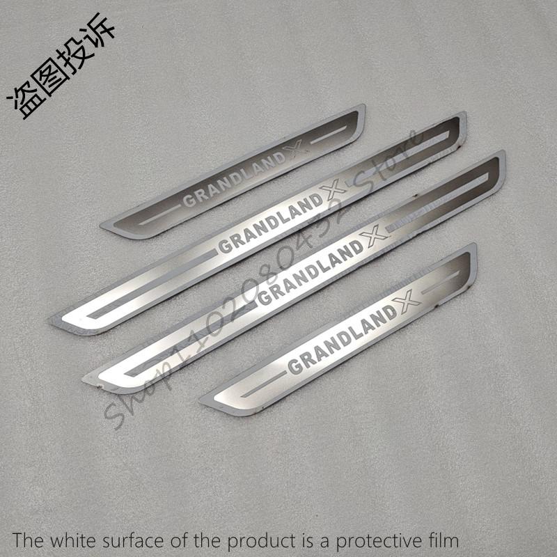 srwnd9 for  Vauxhall Opel Grandland X Car styling Stainless Steel Door Sill Scuff Plate Guards Threshold Pedal Styling Trim