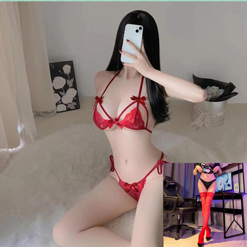 Seksowna bielizna seksowna koronkowa biustonosz trzypunktowy bielizna damska transparentna kusząca piżama garnitur