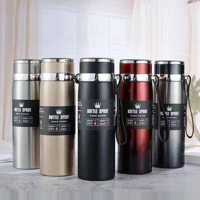 316 Stainless Steel Large Capacity Thermos Cup - Outdoor Sports & Office Water Bottle with Lanyard