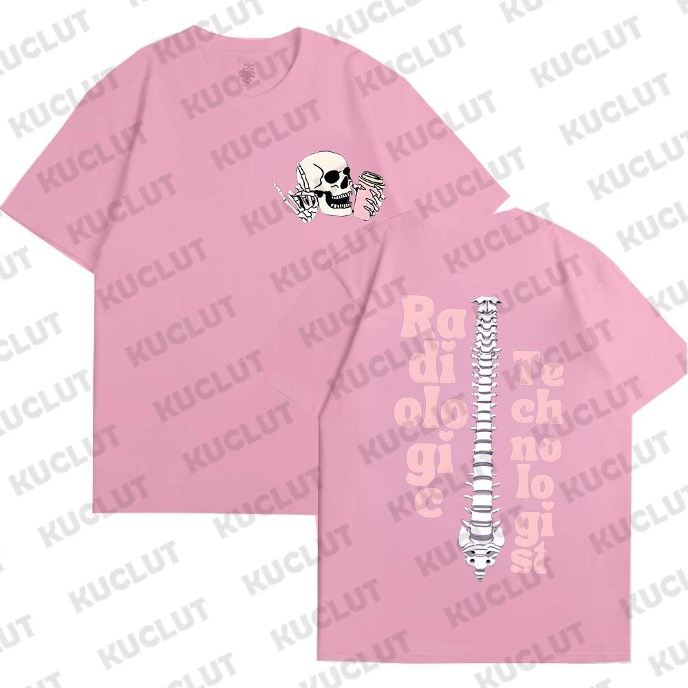 Floral Skeleton T-shirts for Women Sweatshirt Flower Skull Shirt Radiologic Technologist Tshirt Halloween Clothes for Women Tops