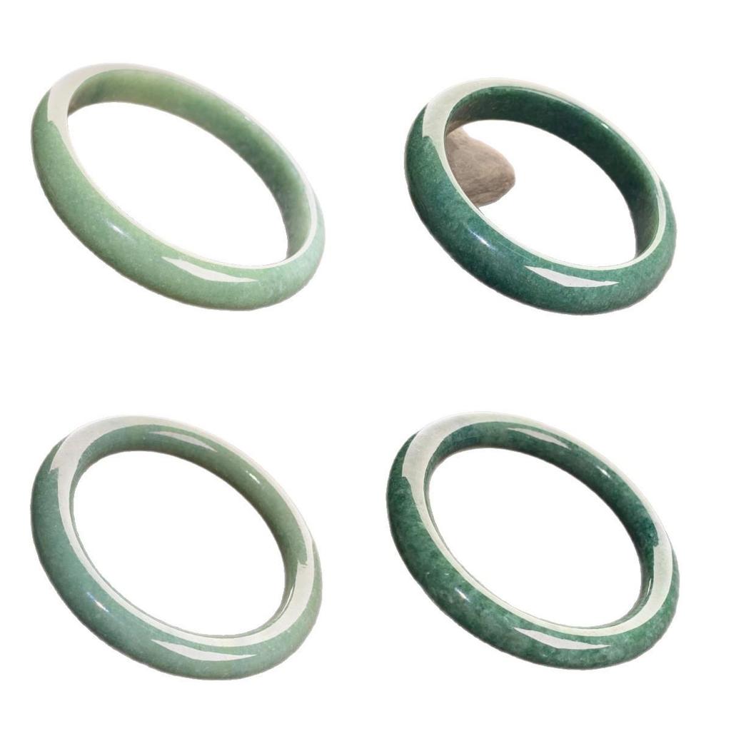 Natural A-Grade Burmese Jadeite Bangle, Round Bar, Bean and Apple Green Jade Jewelry.