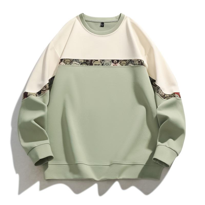 Herren Sweatshirt Locker Farbblockiertes Sweatshirt Herren Casual Langarm Sweatshirt