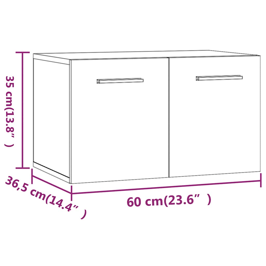 Wall Cabinet Concrete Gray 60x36.5x35 Cm Engineered Wood