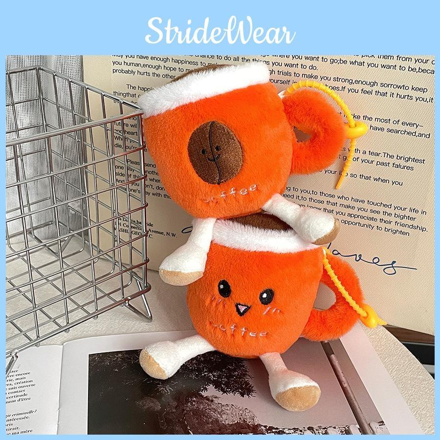 Cup Plush Coffee Keychains With Smiley Face Design For Desk Decor Gifts And