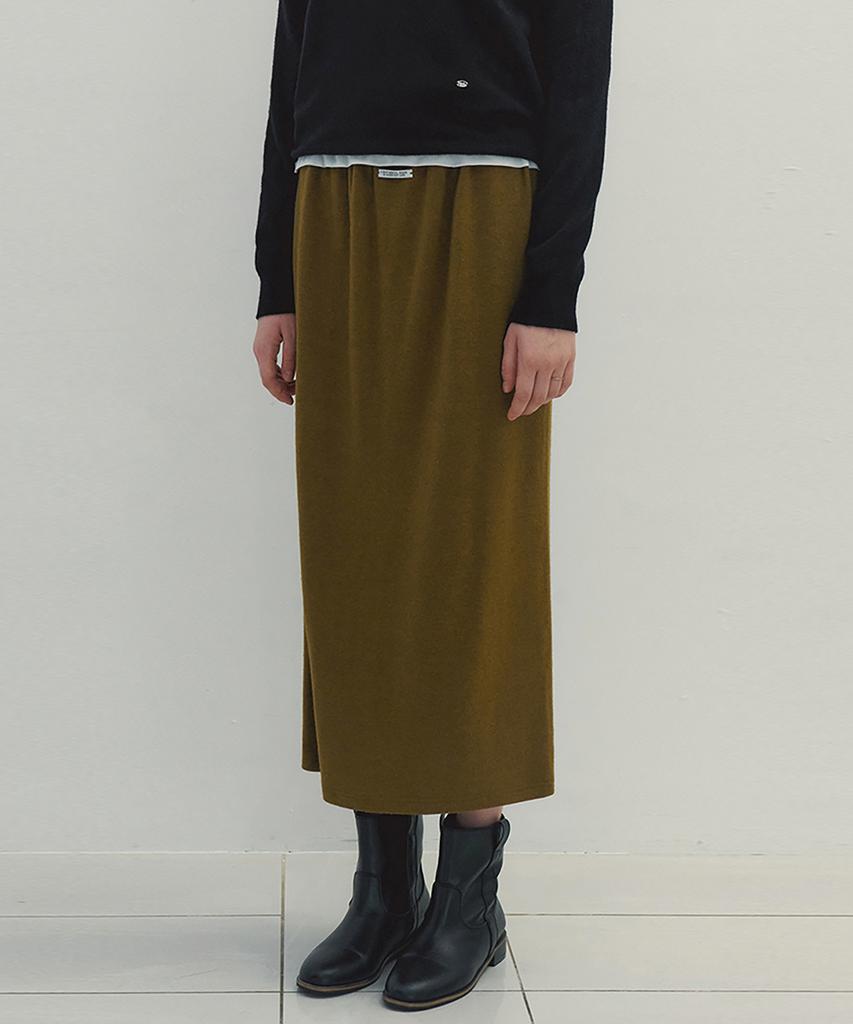 NEEV Smock Banding Long Skirt (Olive)