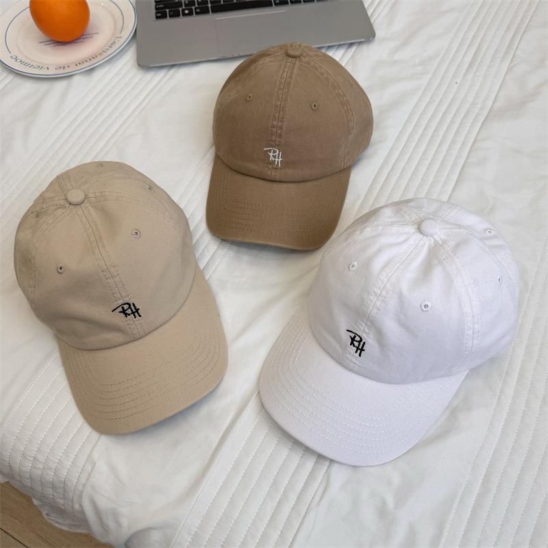 Hat Men's and Women's Street Tide Brand Letter Embroidery Baseball Cap Summer Couple Simple and Versatile Cap Showing Small Face