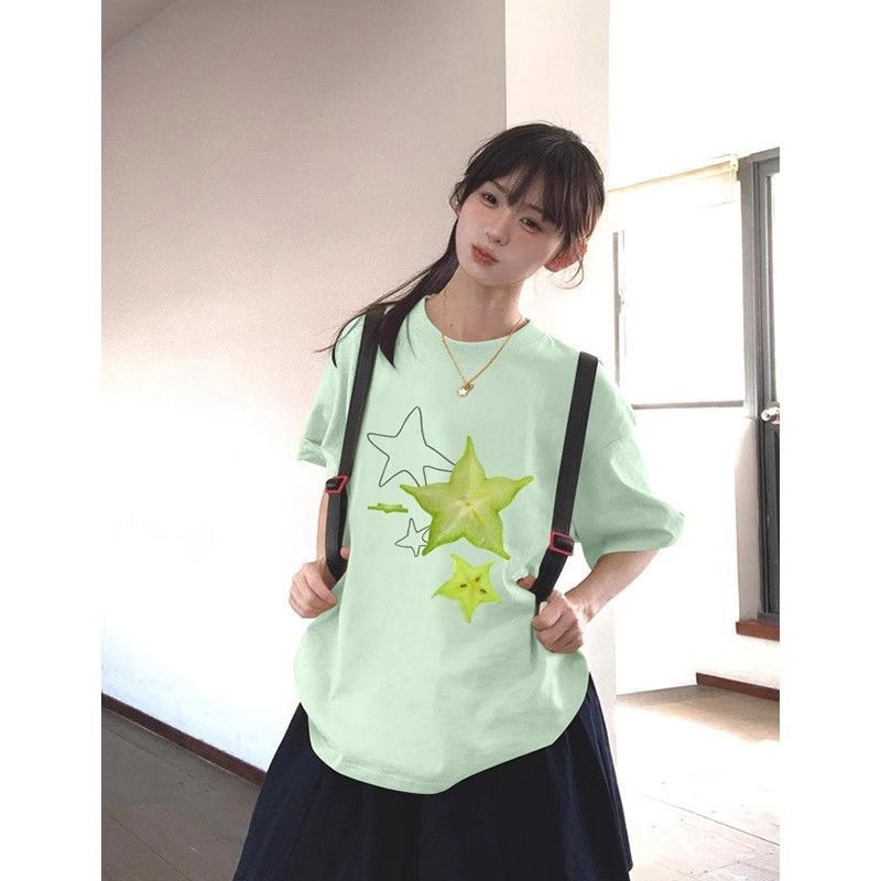 

EBAIHUI Green Women s Short Sleeved T-shirts Fashionable Fruit Printed Tops Summer Daily Casual Versatile Ladies Clothing M светло-зеленый