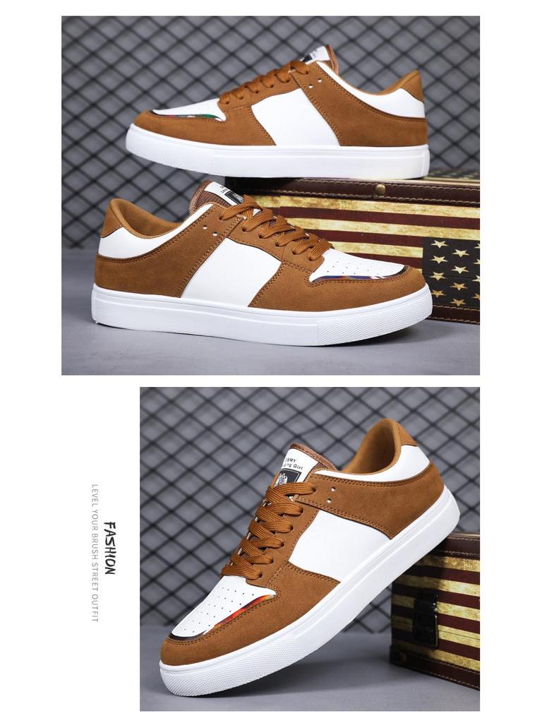 2024 Men's Korean-Style Black & White Panda Colorblock Low-Top Casual Sneakers