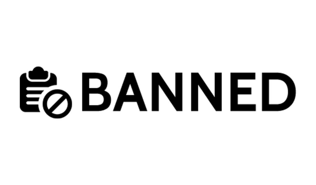 Printtoo Banned Self Inking Rubber Stamp Pre-Inked Office Stamp- Home Office Business Stationery, Black- 42 x 9