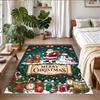 Tapis Carré Imprimé Noël Tapis de Sol Doux Antidérapant Pour Chambre à Coucher Cadeau de Fête