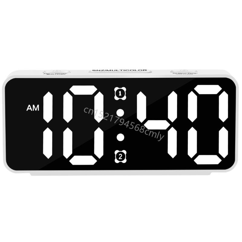 Dynamic Alarm Clock With Double Alarms And Adjustable Brightness with Snooze Great For Heavy Sleepers And Teens 6XDE