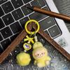 Three-dimensional Flocking Keychain Soft Glue Cute Baby Walking Bag Mobile Phone Pendant Cute Pendant