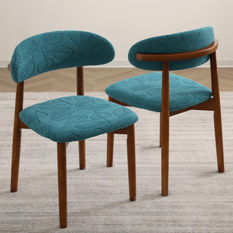 

1/4Pcs Jacquard Dining Chair Covers Stretch Short Back Chair Covers Leaves Dining Seat Covers for Home Bar Hotel Party Banquet 1PC