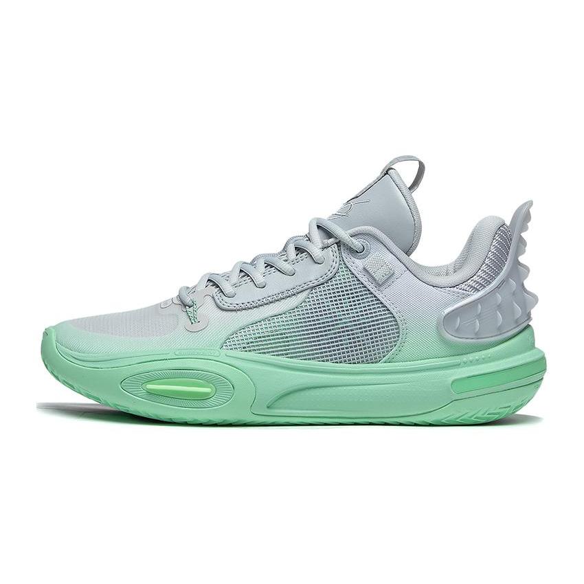 New LiNing All City 11 Youth Cushioning Anti Slip And Wear Resistant Low Top Basketball Shoes Unisex Gray Green ABPT049-1