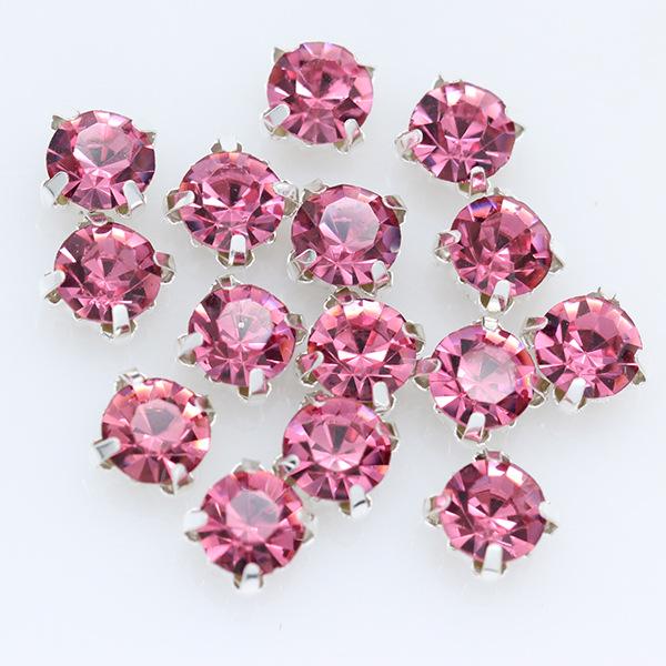 3-10mm Silver Base Hand-Sewn Glass Rhinestones for Clothing, Handbags, Belts, and Accessories