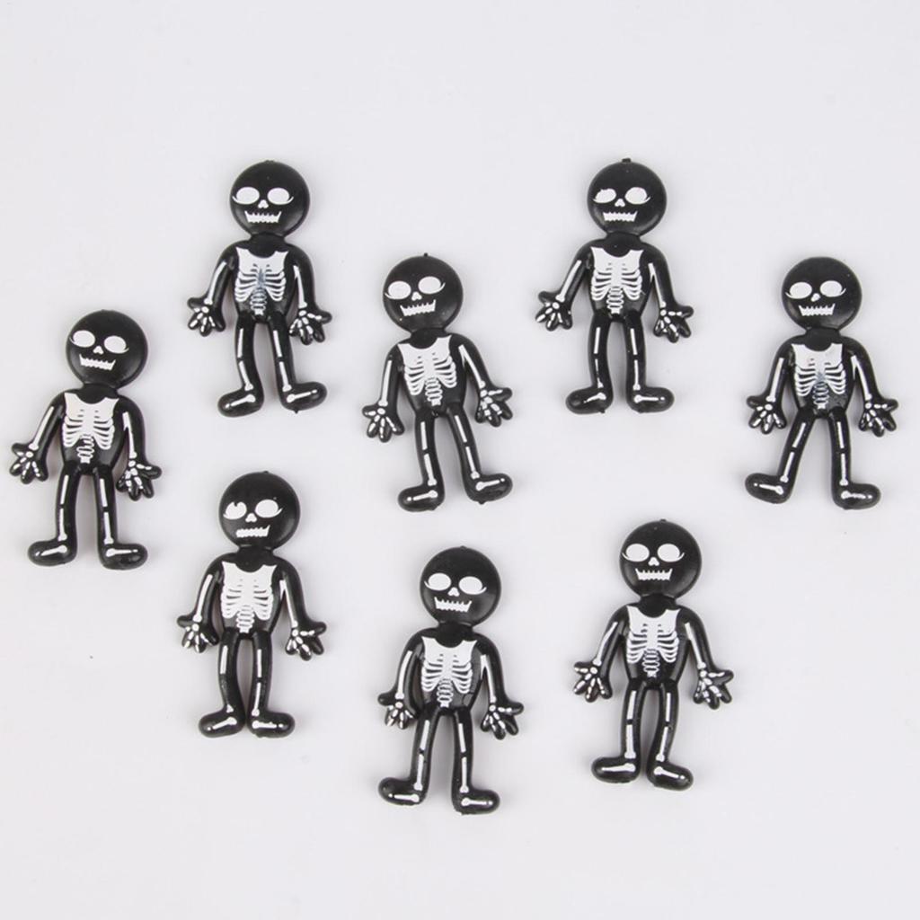 Black Fidget Toys Halloween Stretchy Toy Mini Fidget Skeleton Stress Relief Squeeze Toys Safe Halloween Party Favor Decoration