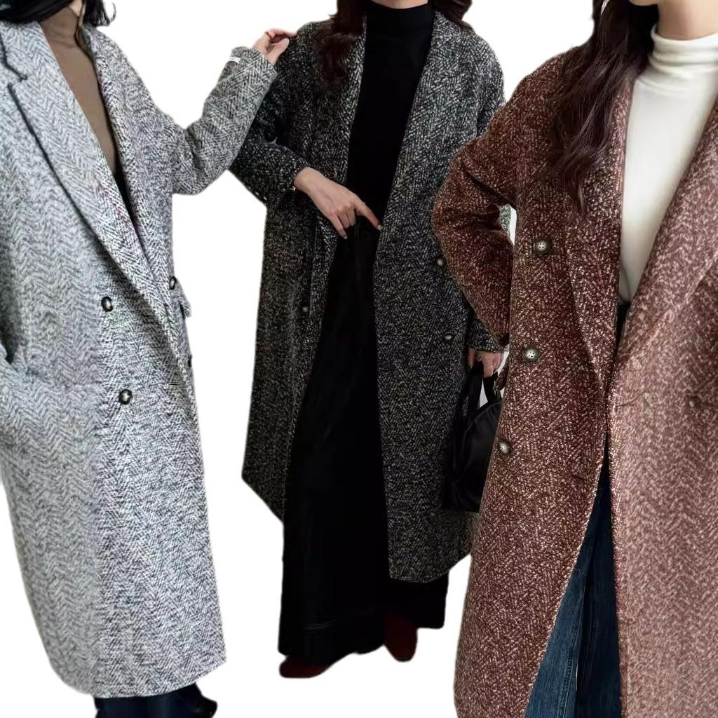 Autumn and winter new double-sided cashmere coat design sense advanced sense long fashion temperament wool woolen coat women