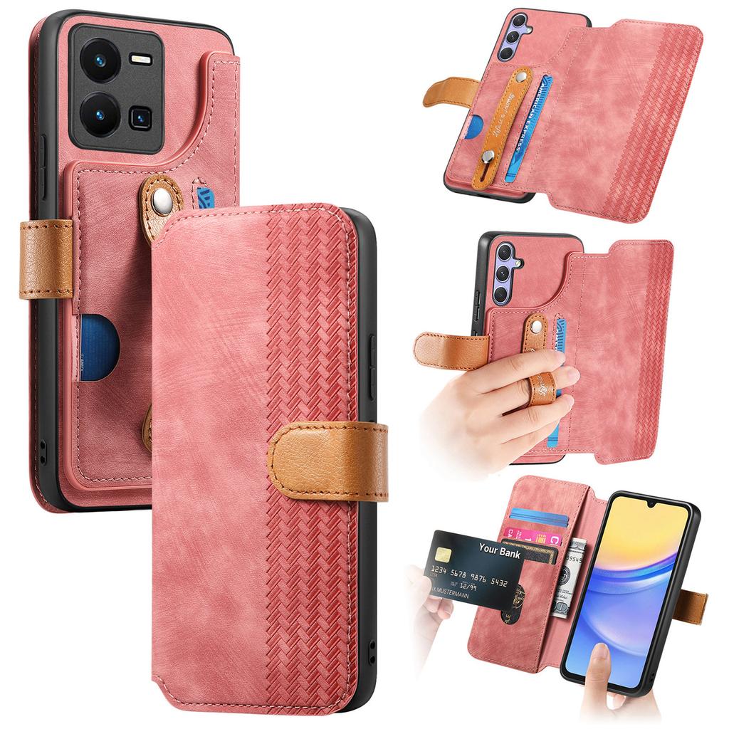 Ultimate Shockproof Wallet Case for Vivo series.Y02/Y02s/Y11/Y17/Y15/Y12/Y3/Y15S/Y10/Y16/Y20/Y21/Y35...| Card Holder + Stand + RFID Protection
