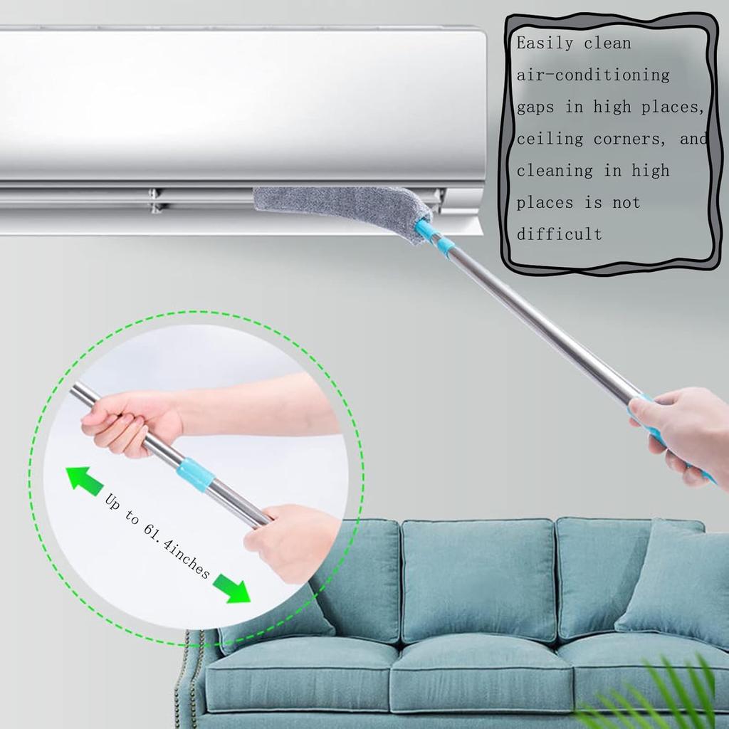 1/2/3pcs Cloth Retractable Dust Cleaner Under Appliance Microfiber Furniture Bedroom Sofa Bottom Household with Pole Washable