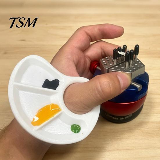 Ergonomic Thumb Hole Painting Tray Mini Paint Palette Tray, with Hole, Lightweight Durable for Artists Mixing Watercolor Palette, And Students Easy to