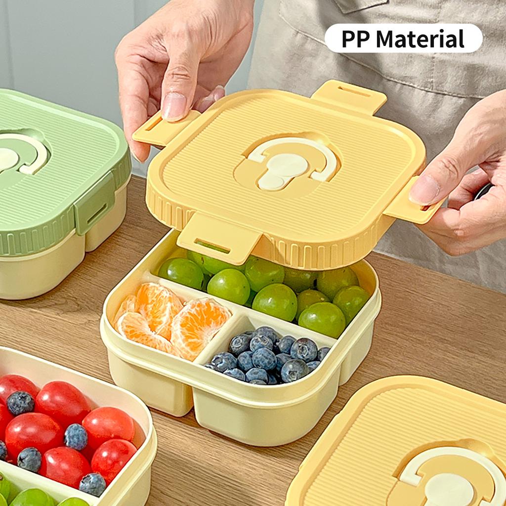 WORTHBUY Portable Plastic Lunch Box With Compartment Microwave Heatable Fruit Salad Lunch Container Student Leak-proof Bento Box