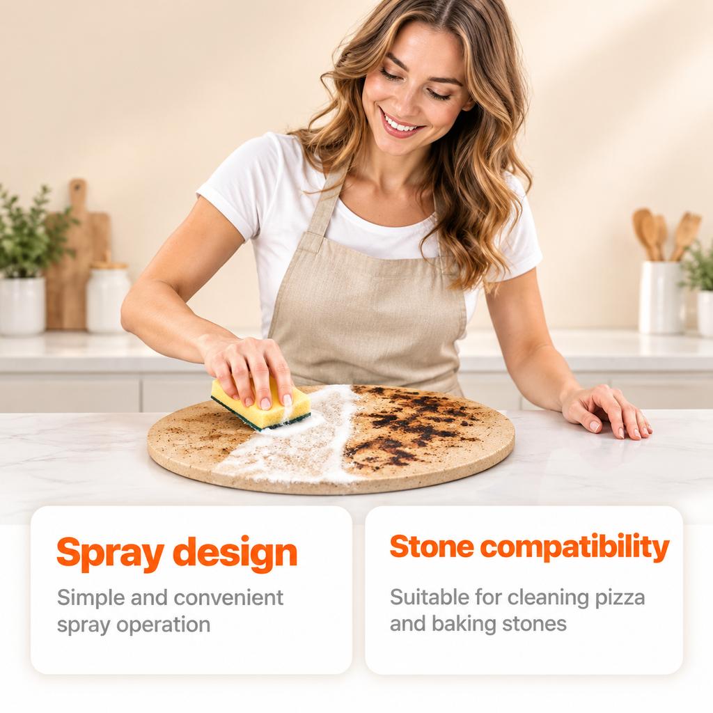 Pizza Stone Burn Stain Cleaner, Deep Cleaning for Baking Stones, Household Kitchen Cleaner 120ml Household Camping Baking Stone Clean