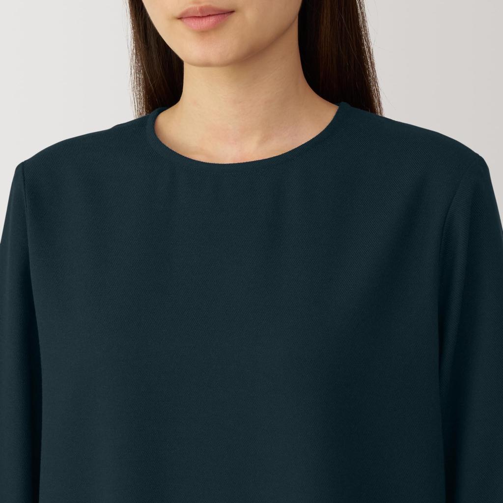MUJI Brushed Pullover Long Sleeve Dark Size XXL Women's Dress, Navy, BC2KSA4A, Women's