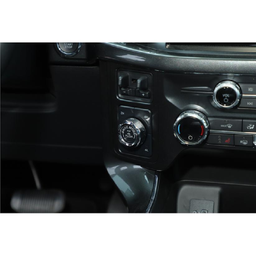 Chrome Four-wheel Drive & Trailer Switch Knob Cover Trim Ring For Ford F150 21+