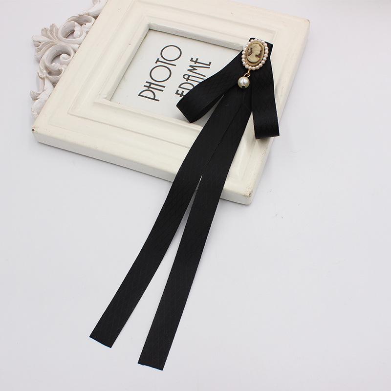 Women s Black Bow Tie Brooch Collar Accessory - Spring Floral Style TS99