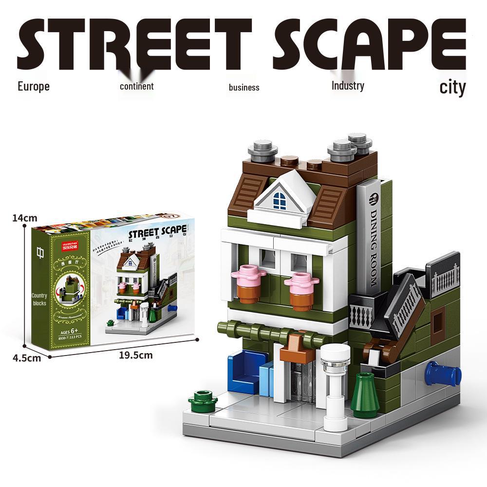 Lego-Compatible Mini City Street View Building Set for Kids