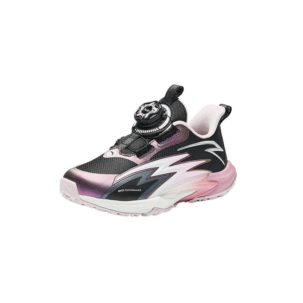 Anta Kids Fly Knight 8.0 Comfortable Non-Slip Wear-Resistant Breathable Low-Top Running Shoes Kids sneaker Black Dudun-Pink 322449963-3