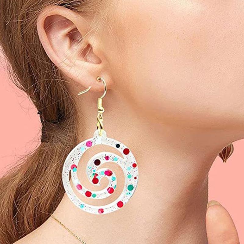 Various Shaped Earring Silicone Mold Set with Ear Hook Jump Rings Earplugs Suitable for Diy Craft Pendant Jewelry Making
