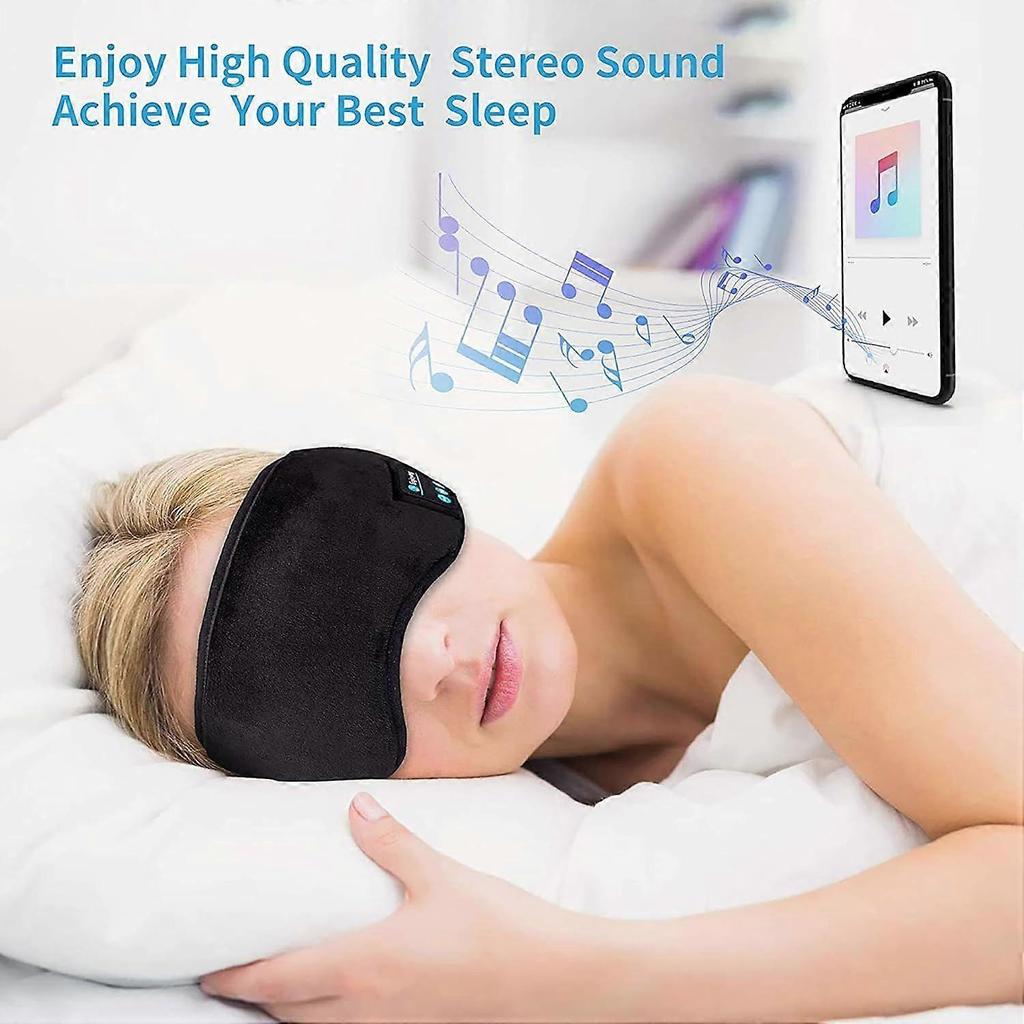 Bluetooth Sleep Mask, Soft Sleep Mask Headphones Wireless 5.0 Sleep Mask Blackout Sleep Headphone Headband Eye Mask for Sleeping Travel Nap Meditatio