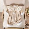 Camellia Spring Newborn Girl Coverall Long Sleeve Bodysuit