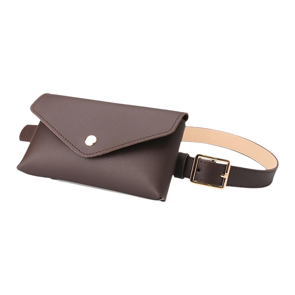 Women Waist Bag  Leather Fanny Pack Chest Bag Women's Belt Fashion Pin Buckle Thin Belt Bag