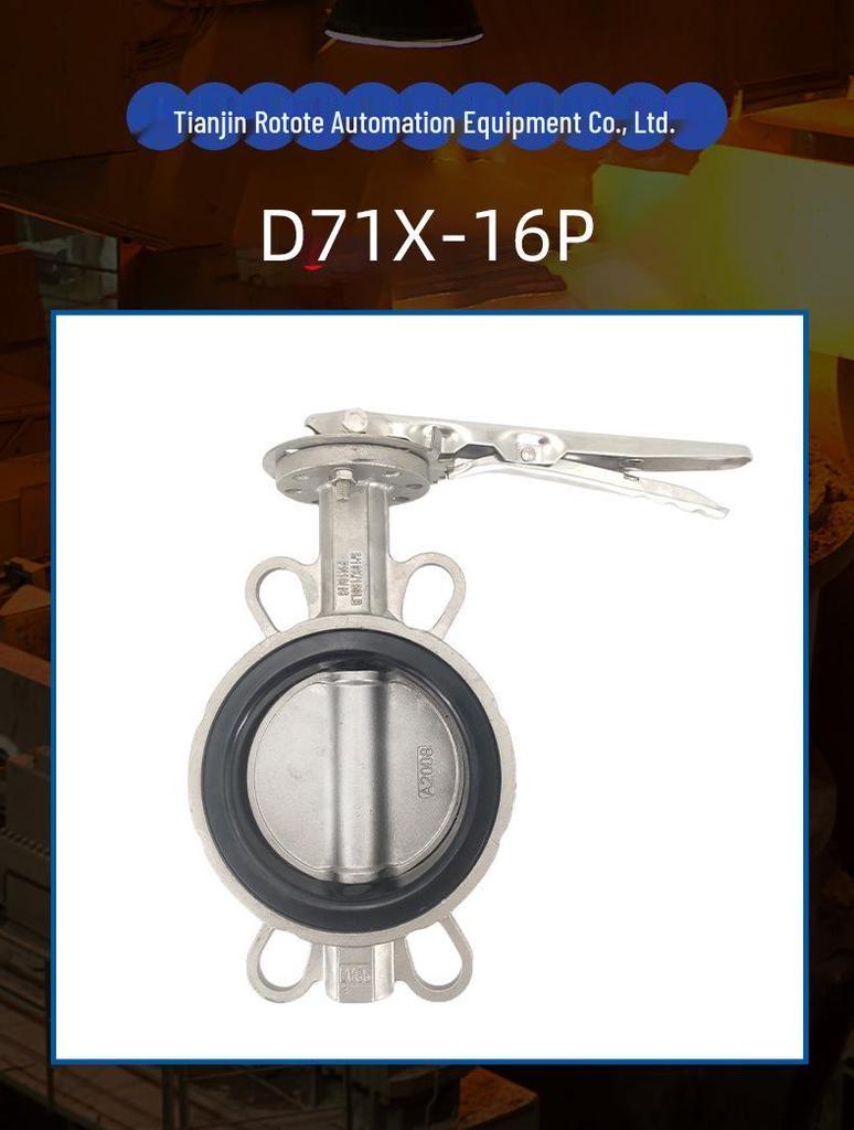 304 Stainless Steel Double Clip Butterfly Valve with EPDM Soft Seal