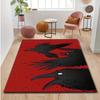Durable Crow Design Home Decor Bloody Crow Horror Area Rug - Polyester Anti-Slip Mat for Living Room, Bedroom, Office - Large