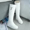 Winter Warm Plush Knee High Boots Women Comfy Flat Heel Snow Boots Slip On Platform Woman Long Boots Shoes Black Pink White 2025