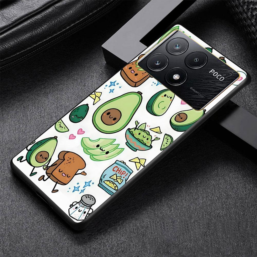 Avocado Case for Xiaomi Poco X6 X3 NFC M5s X5 F3 M4 M3 Pro Black Silicone Soft Phone Cover Coque