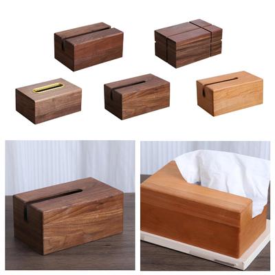Tissue Cover Wood Ornament Paper Storage Box Nordic Crafts Facial Tissue Case Tissue Holder for Office Bedroom Desks Kitchen Car