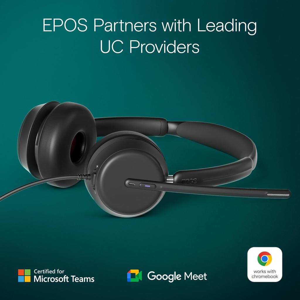 EPOS Impact 860T binaurales Headset für Großraumbüros, Microsoft Teams-zertifiziertes Modell, USB-C