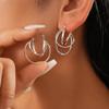 Geometric Round Hollow Ear Buckle Simple Vintage Earrings Earrings