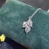 Elegante Ahornblatt-Diamant-Halskette für Damen – Einfache, vielseitige Schlüsselbein-Kette