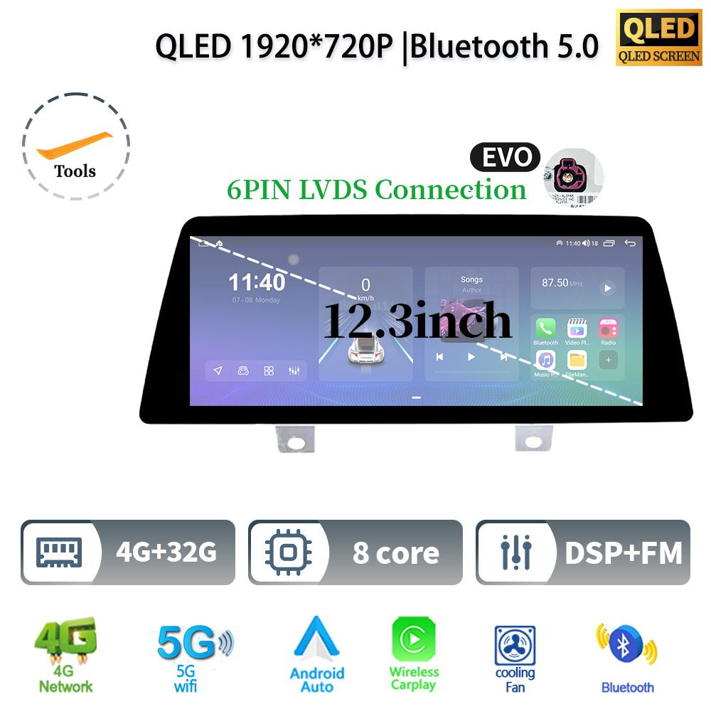 12.3" For BMW 5 Series G30 G31 G38 2018-2021 Android 14 Car Radio Multimedia 4G GPS Navigation Wireless BT CarPlay Screen Stereo