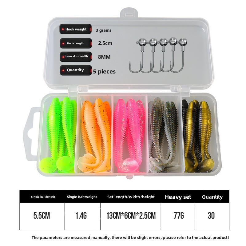 Lure Bait Bionic Two-tone Spiral Soft Fish Set8Only for Mandarin Fish and Mandarin Crappie Universal Boxed Fishing Bait 1 set