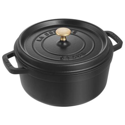 Cocotte Round Black Both Hand Enamel Pot IH Compatible Japanese Product with Serial La Cocotte Round "Pico 22cm" [Authorized Number] 40509-305