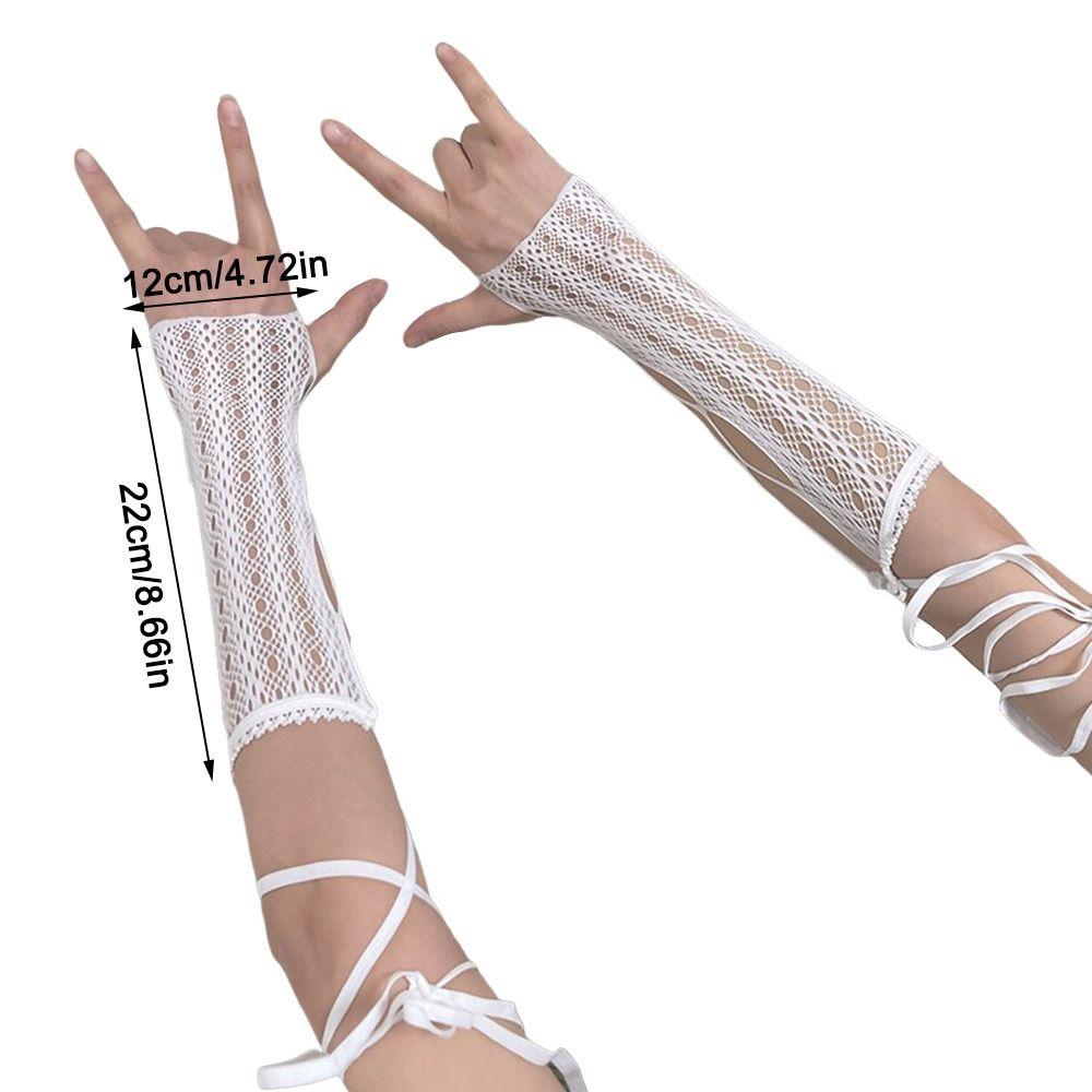 Retro Lace Punk Lace Hand Sleeves Y2k Strap Fingerless Gloves Clothing Decorate Accessories